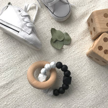 Load image into Gallery viewer, AST + CO Astandco Ast and co wooden silicone teether white granite, mustard, grey, rainbow, safe baby teething toy melbourne australia tidy tot