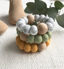 Load image into Gallery viewer, Astandco AST + CO teething toy teethers mustard olive marble white tidy tot melbourne Australian handmade baby toy gift shop small