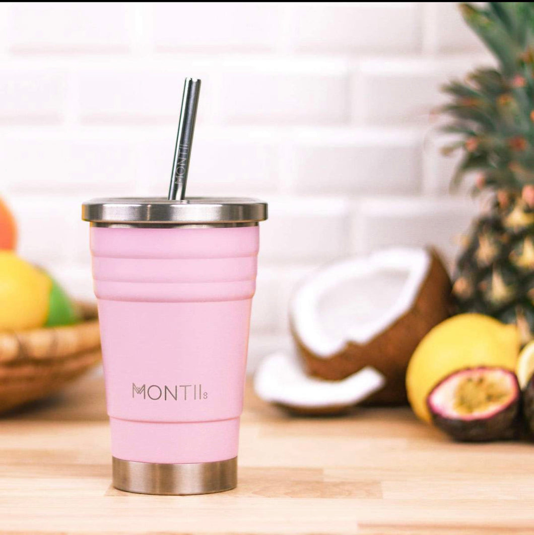 Montii Co Original Adult Reusable Smoothie Cup | 450ml with stainless steel and Silicone straw