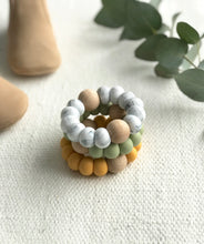 Load image into Gallery viewer, Astandco AST + CO teething toy teethers mustard olive marble white tidy tot melbourne Australian handmade baby toy gift shop small