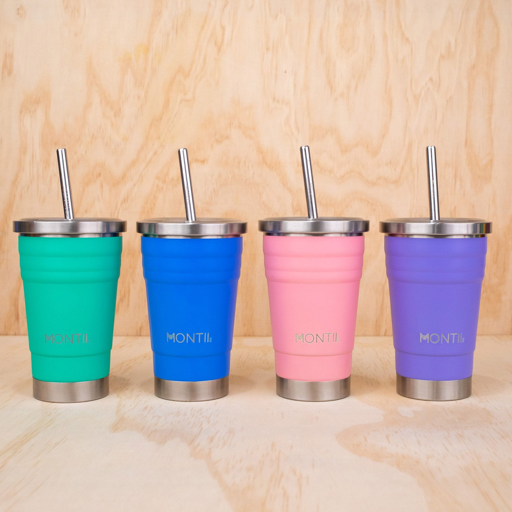 MontiiCo Kids Smoothie Cup | 275ml with stainless steel and Silicone straw